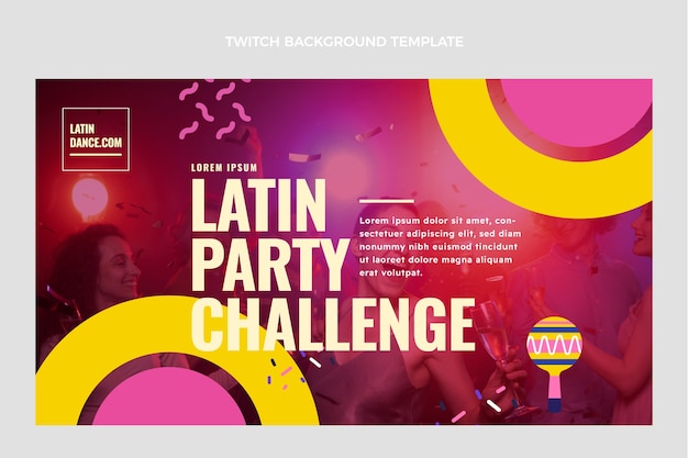 Hand drawn latin dance party twitch background