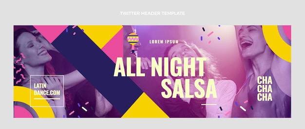 Free vector hand drawn latin dance party twitter header