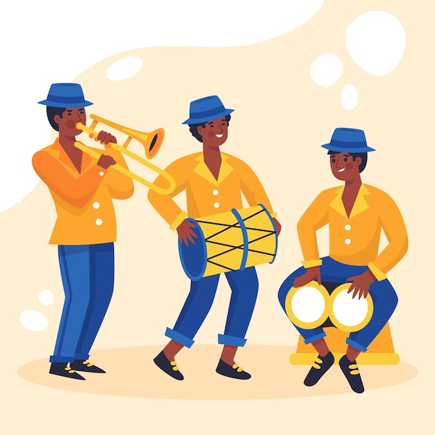 Free vector hand drawn latin music band illustration