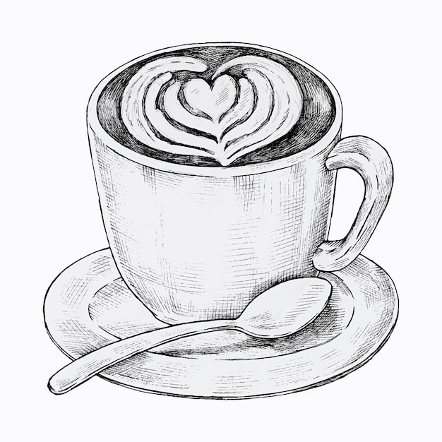 Free vector hand drawn latte art drink