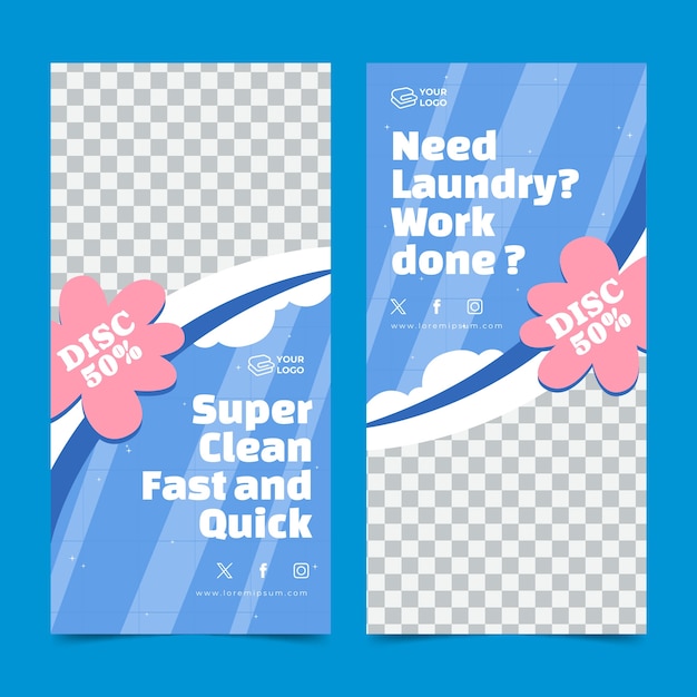 Free vector hand drawn laundry service banner design