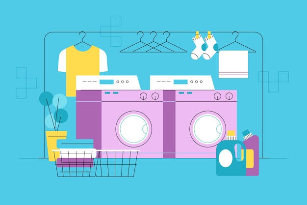 Free vector hand drawn laundry service illustration