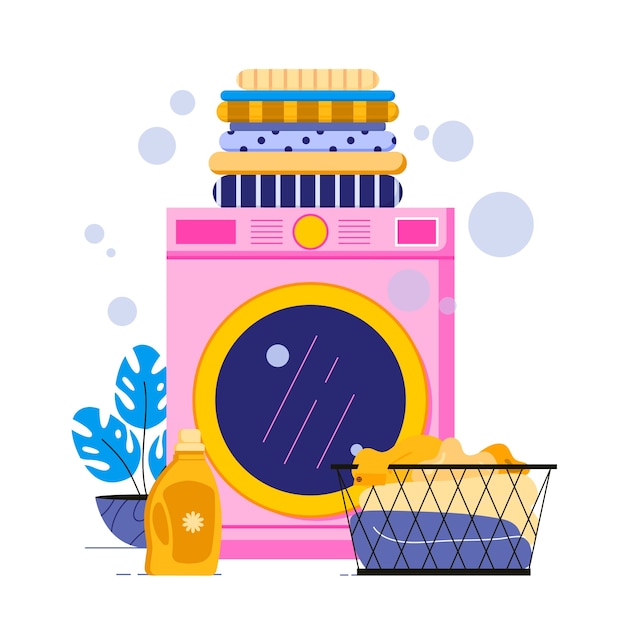 Free vector hand drawn laundry service illustration