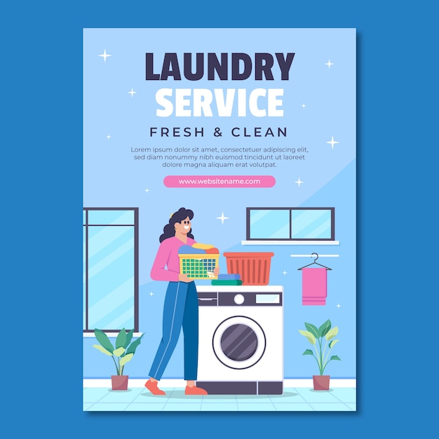 Free vector hand drawn laundry service poster