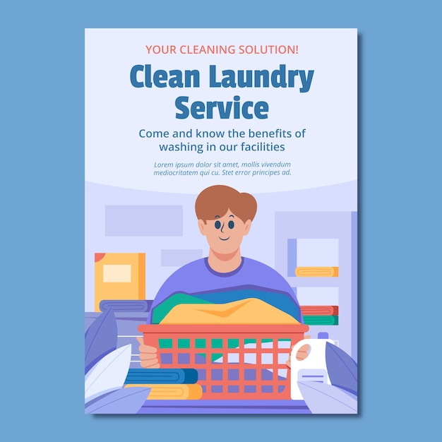 Free vector hand drawn laundry service poster