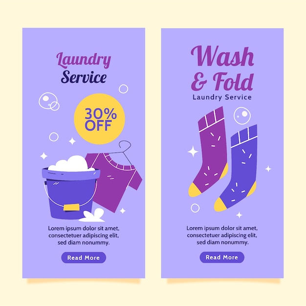 Free vector hand drawn laundry service vertical banner