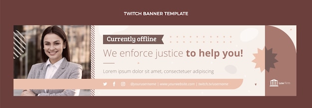 Free vector hand drawn law firm twitch banner