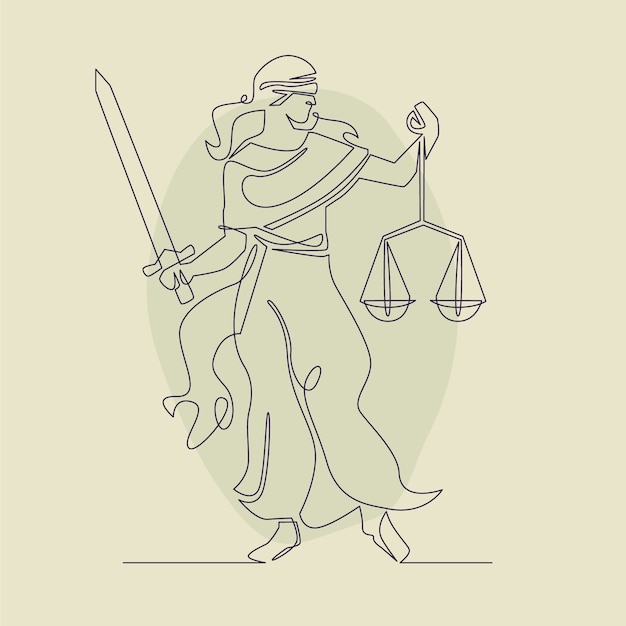 Иллюстрация юриста, нарисованная вручную