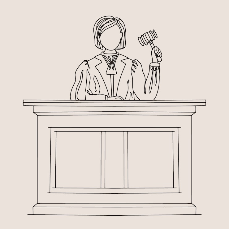 Free Vector hand drawn lawyer  drawing illustration