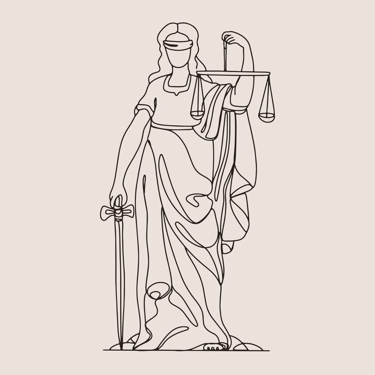 Free Vector hand drawn lawyer  drawing illustration