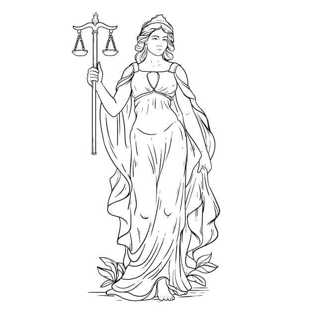 Free vector hand drawn lawyer  drawing illustration