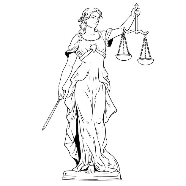 hand drawn lawyer  drawing illustration