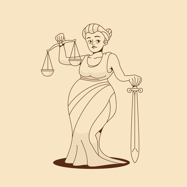 Иллюстрация, нарисованная рукой юристом