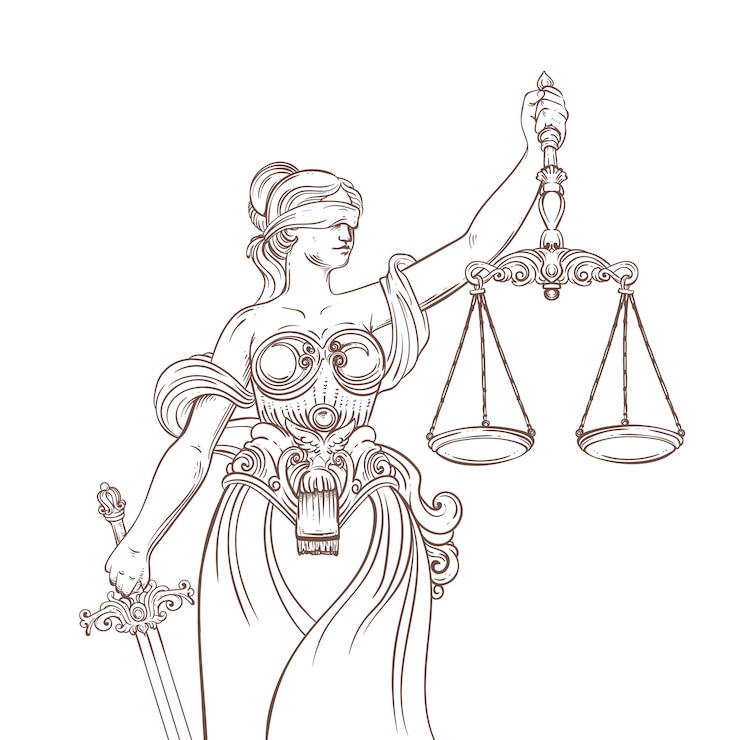 Free Vector hand drawn lawyer drawing illustration