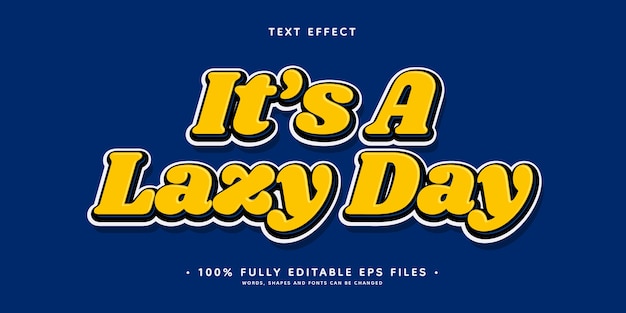 Free vector hand drawn lazy day text effect