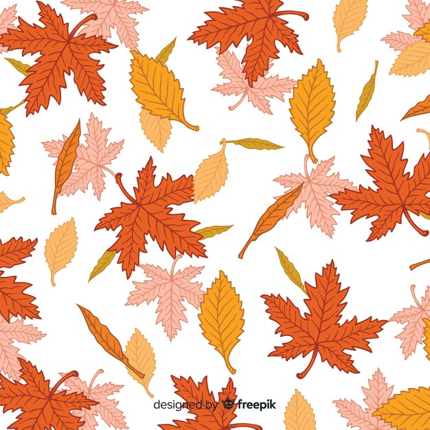 Рисованной листья осенний фон