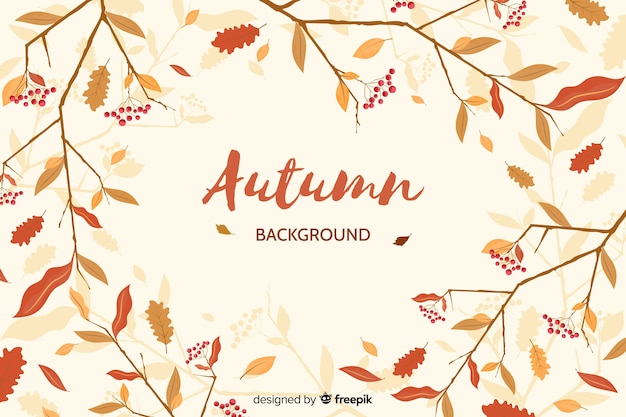 Free vector hand drawn leaves autumn background