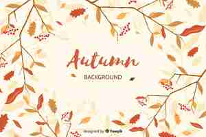 Free vector hand drawn leaves autumn background