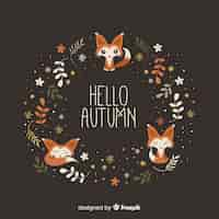 Free vector hand drawn leaves autumn background