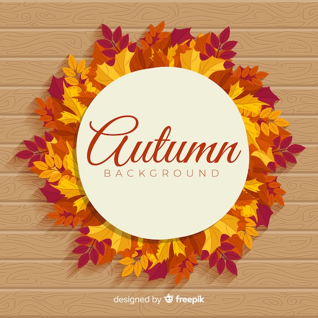 hand drawn leaves autumn background