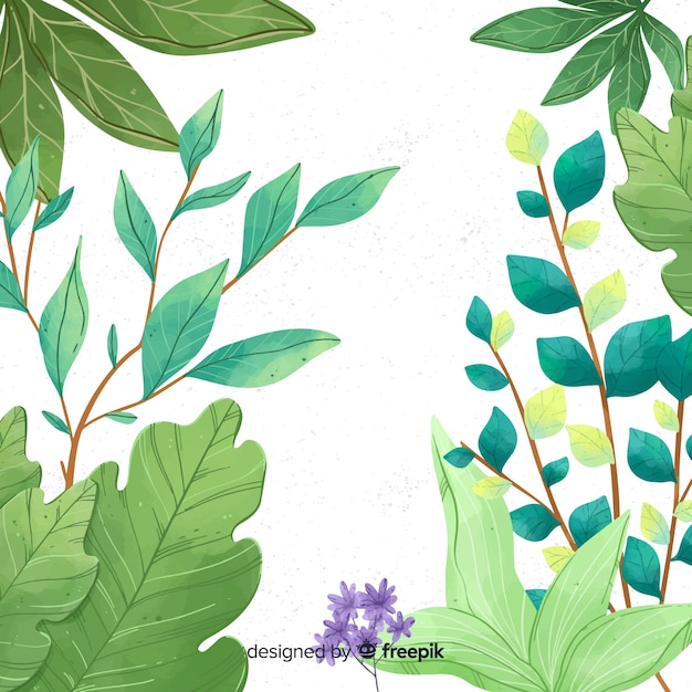 Free vector hand drawn leaves background