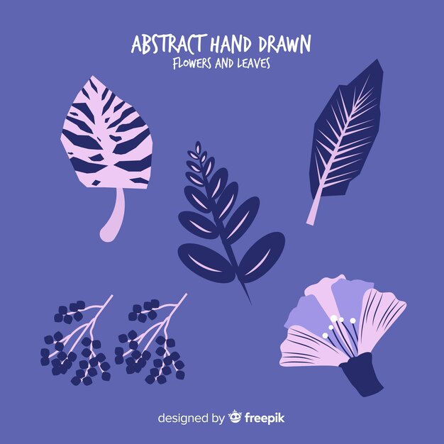 Hand drawn leaves collection