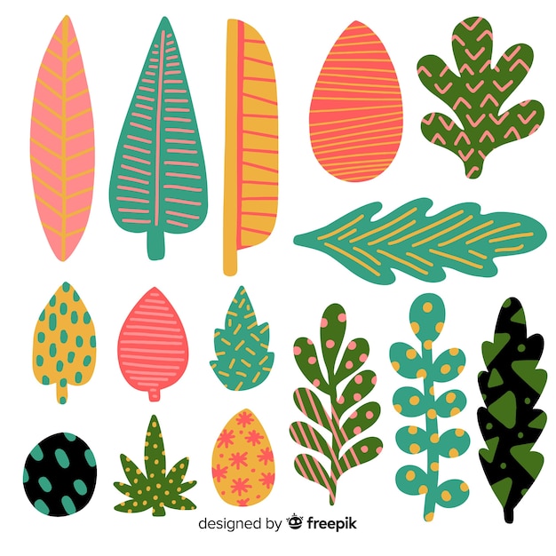 Free Vector hand drawn leaves pack