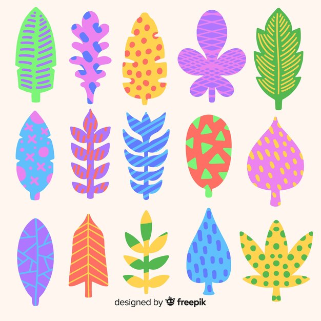 Free vector hand drawn leaves pack