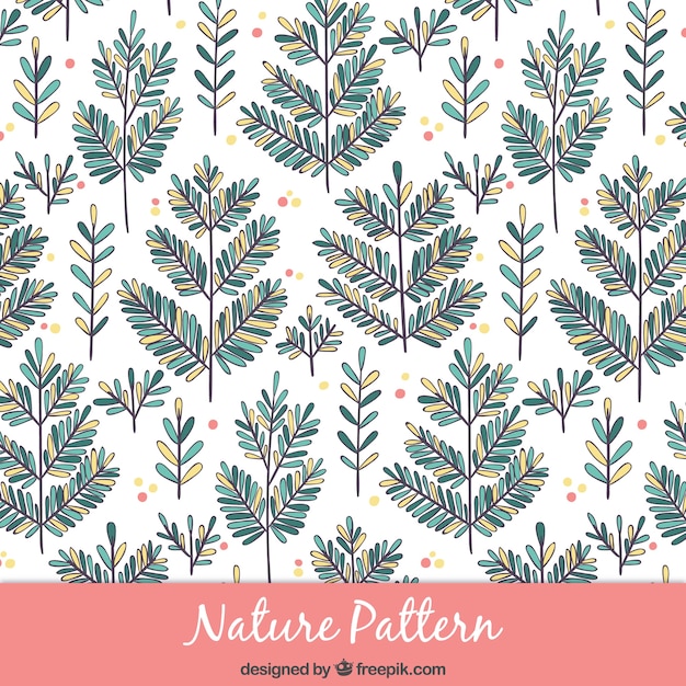 Free vector hand drawn leaves pattern