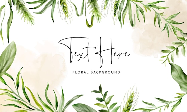 Free vector hand drawn leaves watercolor nature background