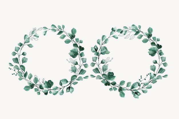 Hand drawn leaves wreath background design