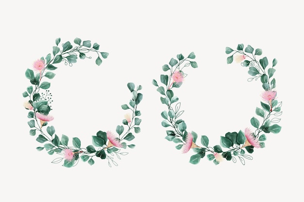 Free vector hand drawn leaves wreath background design