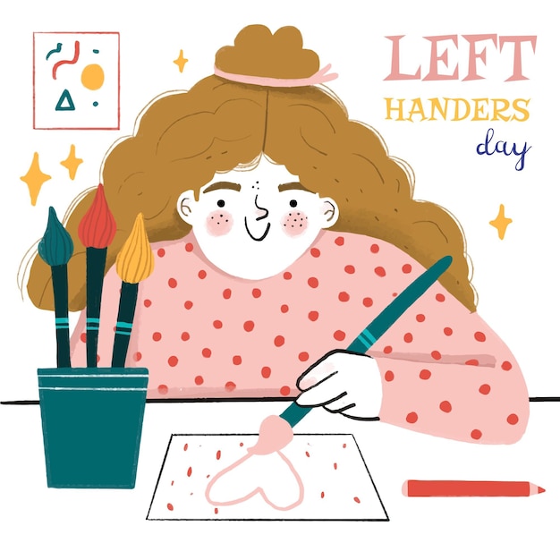 Hand drawn left handers day concept