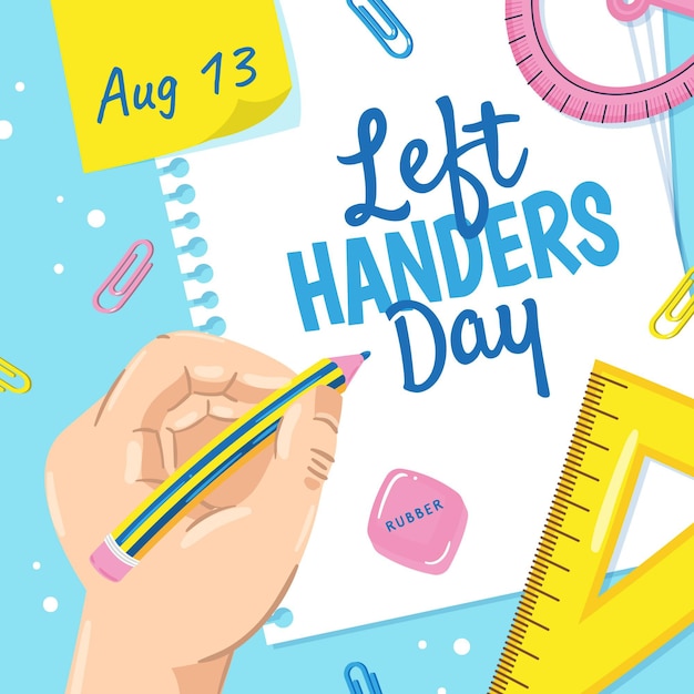 Free vector hand drawn left handers day