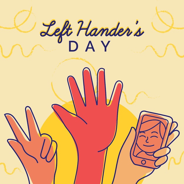 Free vector hand drawn left handers day