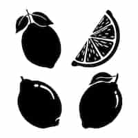 Free vector hand drawn lemon  silhouette illustration