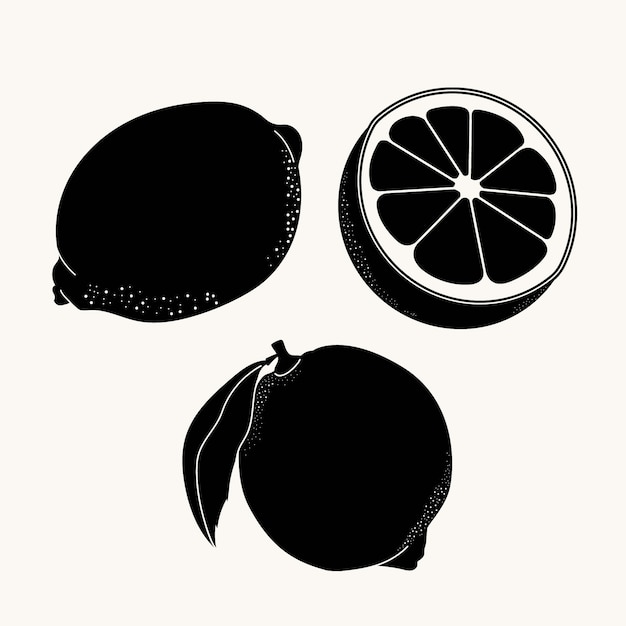 Free vector hand drawn lemon  silhouette