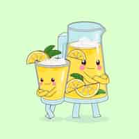 Free vector hand drawn lemonade cartoon illustration