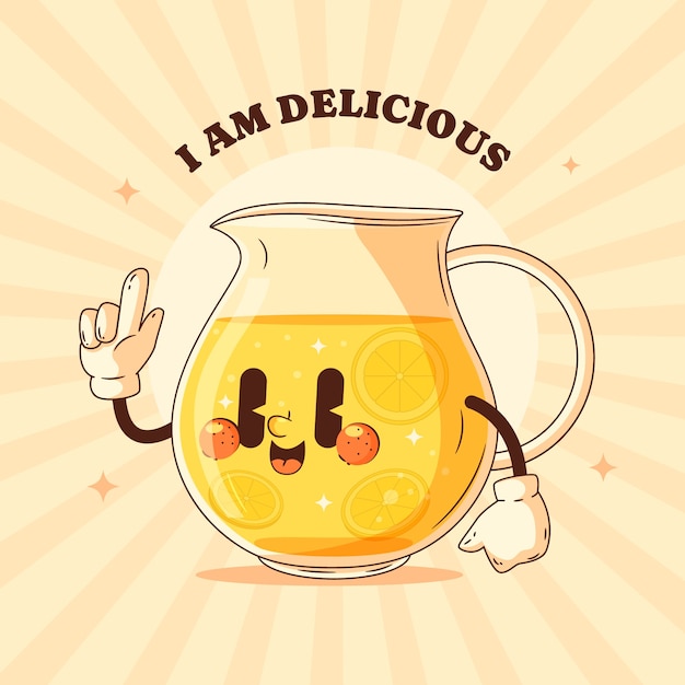 Free vector hand drawn lemonade  cartoon illustration