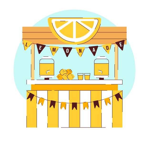 Hand drawn lemonade stand illustration