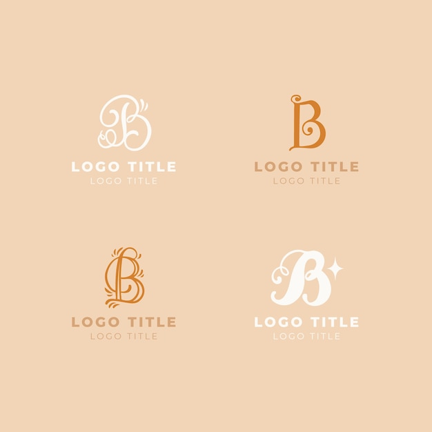 Hand drawn letter b logo template