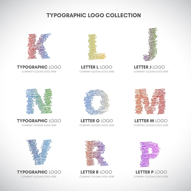 Free vector hand drawn letter logos