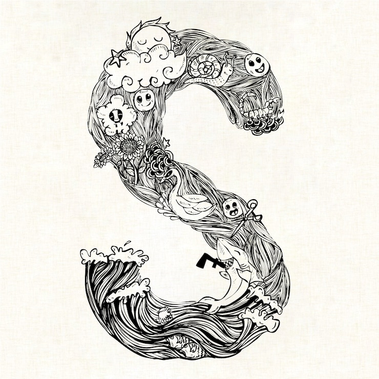 Free Vector hand drawn letter s background