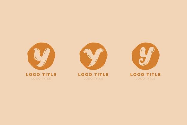 Hand drawn letter y logo template