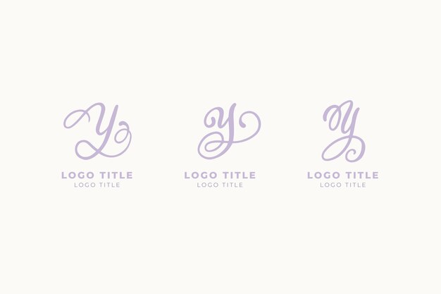 Hand drawn letter y logo template