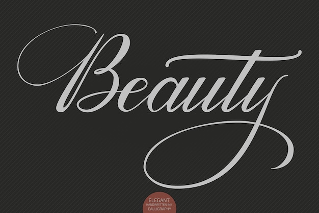 Hand drawn lettering Beauty. Elegant modern handwritten calligraphy.