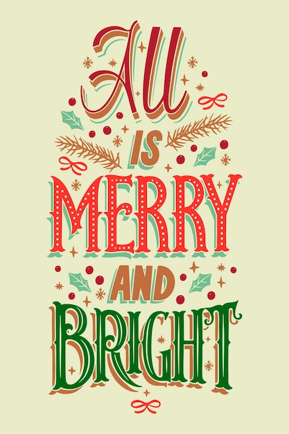 Hand drawn lettering for christmas season