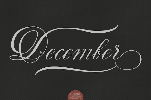 Free vector hand drawn lettering december. elegant modern handwritten calligraphy. vector ink illustration.