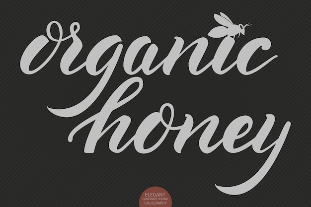 Free vector hand drawn lettering - organic honey