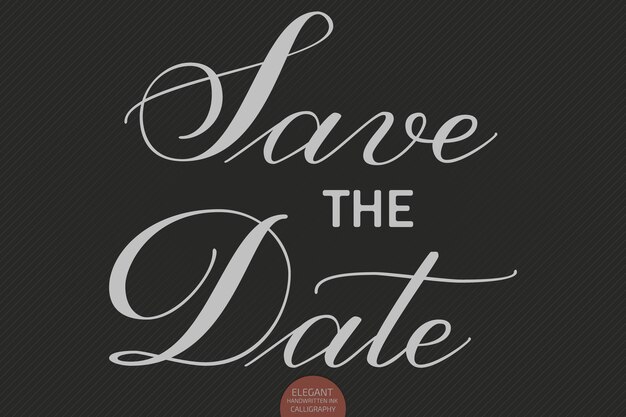 Hand drawn lettering - save the dateelegant modern handwritten calligraph